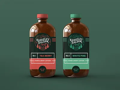 Rangeley Balsam Boston Rounds balsam boston round branding design graphic design illustration labels logo lotion maine package package design packaging pine tree