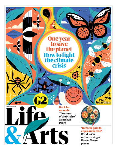 One year to save the Planet - The Guardian biodiversity climate change colour design editoral editorial illustration environment illustration print science