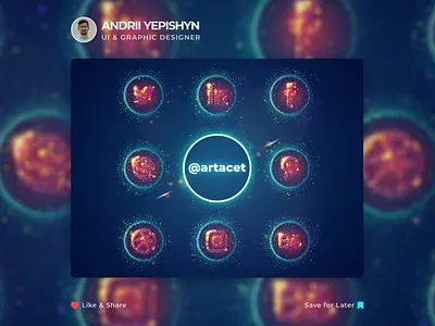 Social network icons in neon dotwork style app icon branding design graphic graphic design icon icon design illustration illustrator vector