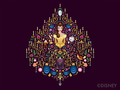 An Enchanted Beauty beauty and the beast belle character disney disney art disney princess illustraton illustrator photoshop princess vector