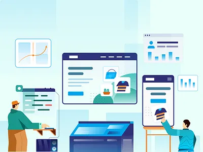 UI/UX Illustration animation focuslab illustration illustration art illustrator isometric people sketch team ui uidesign uiux ux vector working