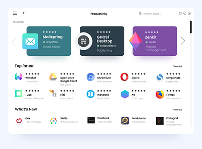 Ubuntu App Store Productivity Screen appstore ubuntu ui uiux ux design