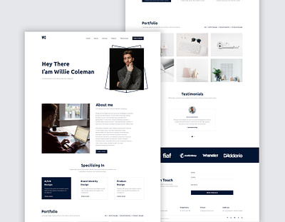 Personal Portfolio Landing Page clean landing page landing page design minimal mockups personal portfolio portfolio design profile ui ui design ux design visual design website