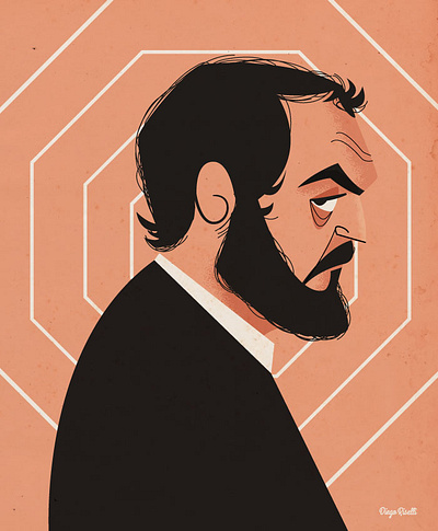 Stanley Kubrick adobe creative cloud adobe illustrator caricature clockwork orange diego riselli director illustration master portrait shining stanley kubrick vector wacom cintiq