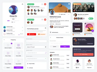 Airtime - Styleguide Components app call components friend request interface ios significa styleguide ui video white
