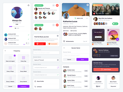 Airtime - Styleguide Components app call components friend request interface ios significa styleguide ui video white