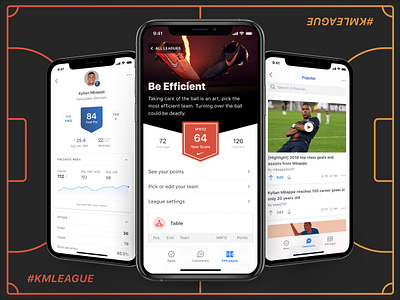 Kylian Mbappé App app community fantasy fantasy football fantasy sports football football app football league ios km mana studio mbappé mobile mobile design product design soccer ui ux