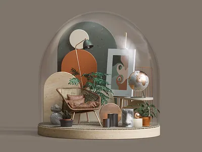 Terrarium- Land Rover 3d abstract apartment c4d cgi cinema4d design furniture geometric glass illustration nature octane octane render octanerender pattern plants render set terrarium