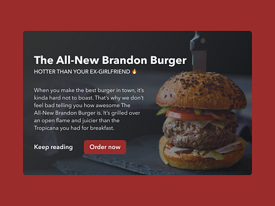 The All-New Brandon Burger avenir next food hamburger hamburger menu hamburgers homework typography