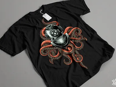 kraken artwork art artwork design drawing graphic art helmet illustration illustrator kraken sea