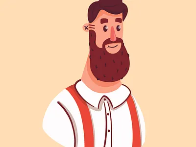 Hipster Beard adobe draw beard character design hipster man vector