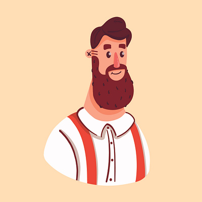 Hipster Beard adobe draw beard character design hipster man vector