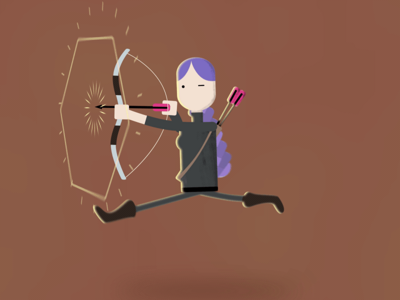 Archer/Mage Character 2d 3d after character design dnd effects flat jump magic motion rubber hose run cycle spell vector walk witcher