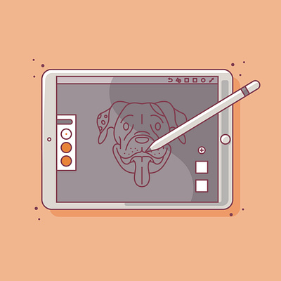 Ipad Adobe Draw adobe draw colour dog drawing illustration ipad line vector