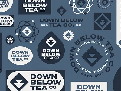 Down Below Tea Co. - CBD Logo Lockups brand identity branding cannabis cannabis branding cannabis logo cbd cbd logo cbd oil design hemp hemp logo icon logo logo design logo designer logos logotype symbol