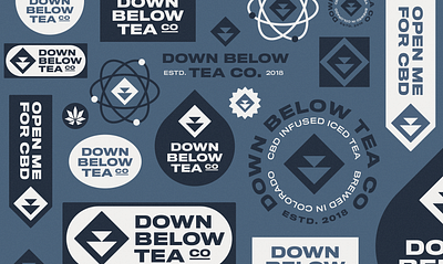 Down Below Tea Co. - CBD Logo Lockups brand identity branding cannabis cannabis branding cannabis logo cbd cbd logo cbd oil design hemp hemp logo icon logo logo design logo designer logos logotype symbol