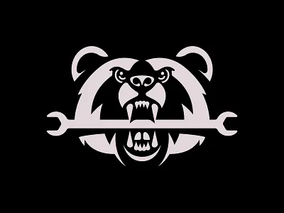 Grizzly Bear bear bears branding cafe racer design grizzly illustration logo motorcycle script type typography