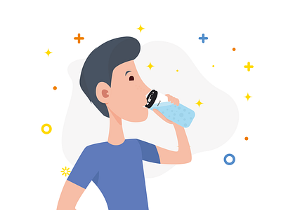 KOMAX project Part 5 - Product in function (Men) bootle branding commercial communication design flat illustration illustrator logo vector