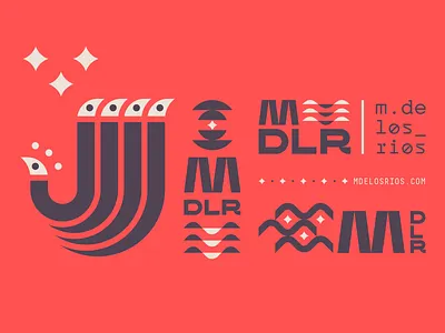 MDLR 02 art bird black cream custom type diamond eye futurist futuristic geometric logo magic modern modernist modular peacock red sparkle typography white