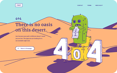 Desert Theme_ 404 Error web page design 2d 404 branding cactus character design desert design error flat illustration typography ui webdesign