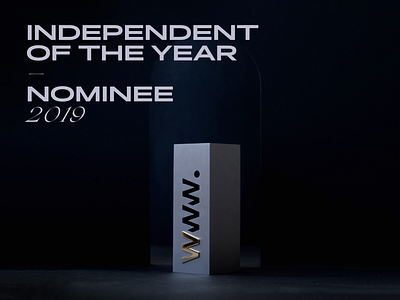 Nominated for Independent of the Year 3d awards awwwards clean dark design minimal typography