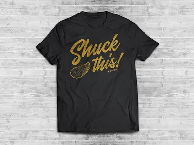 Oystour "Shuck This" T-shirt branding branding design design funny graphic design icon illustration logo oyster oystour shuck this t shirt typography vector