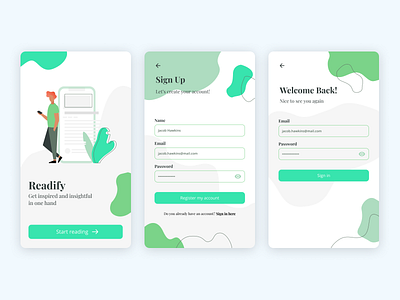 Readify (Reading App) | Sign Up Page dailyui dailyui 001 design login form login page reading app sign in signup ui