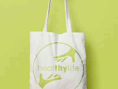 HealTHYlife Tote Bag brand identity branding design health illustration logo tote bag