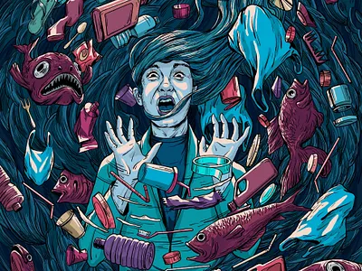 #NoPlasticWaste animal art design illustration issue nature no plastic waste water