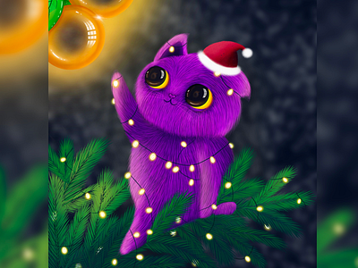 Christmas cat christmas illustration cat