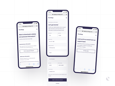 Personal Info Request - Intake Form ccpa curology form mobile privacy policy product design skincare startup ui ux