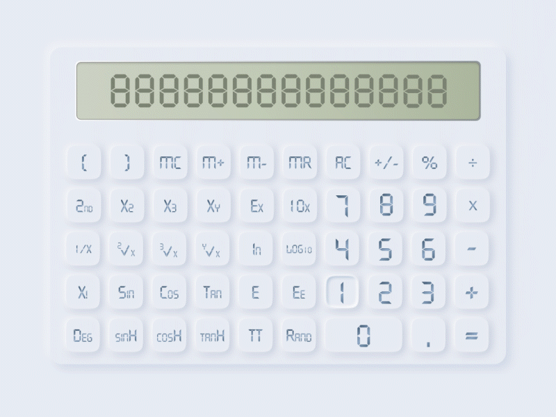 Neumorphism Calculator app calculator design digital neumorphism ui uiux