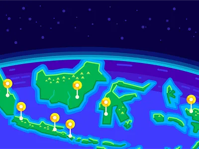 From space blue earth illustration indonesia island map sea space sphere vector