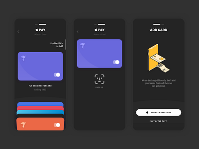 Banking UI Kit - Select a Card - Dark Mode app bank banking card dark mode finance fintech fintech app ios iphone money ui kit