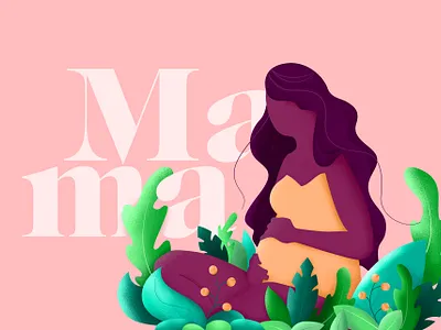 Mother In Nature baby flowers illustration mama mother motherhood mothers day nature plants