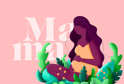 Mother In Nature baby flowers illustration mama mother motherhood mothers day nature plants