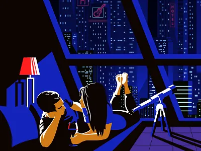 Friends building city couples design girl home illustration man new year night summer tree vector wine winter woman