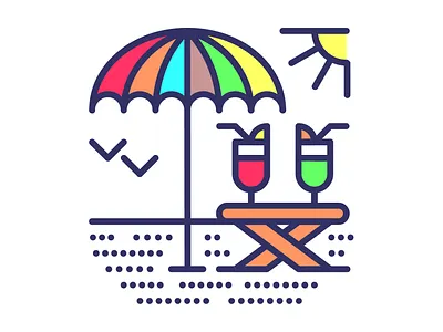 Honeymoon beach cocktail couple drink honeymoon icon design illustration summer vacation valentines valentinesday vector