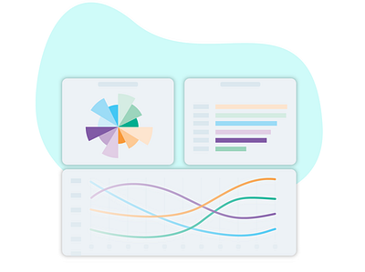 Product sample aka teaser for landing page - Platypus data desktop graphs hrtool illustration minimal piechart saas startup stats teaser ui uiux ux