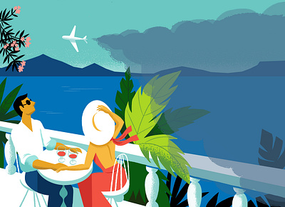 Travelling – to be enjoyed with moderation editorial illustration