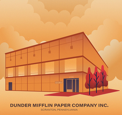 Dunder Mifflin art building design graphic design illustration paper pennsylvania set the office tv tv series tv shows vector