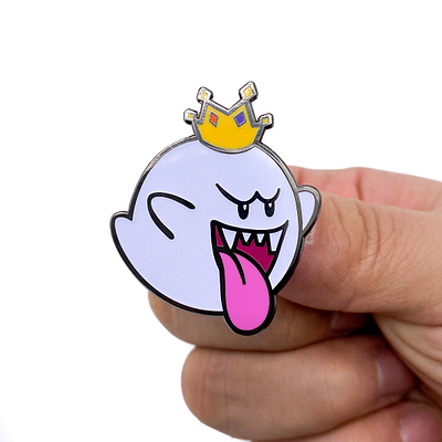 King Boo Glow In The Dark Pin design enamel pin glow in the dark illustration king boo mario mario bros mario kart pin popular pin product design