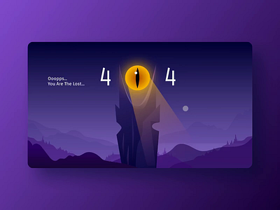 Page 404. Mordor. 404 404 error page 404 page daily challange dailyui design illustration minimal mordor typography ui ux violet