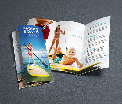 Paddle Board Rentals Brochure adobe illustrator adobe photoshop advertising brochure design