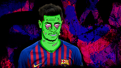 Coutinho barcalona coutinho football grime illustration player rotten zombie