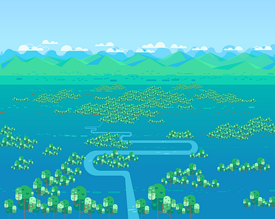 Landscape design Amazon adobe amazon animation illustrator landscape design landscape illustration trees vector design wildfires