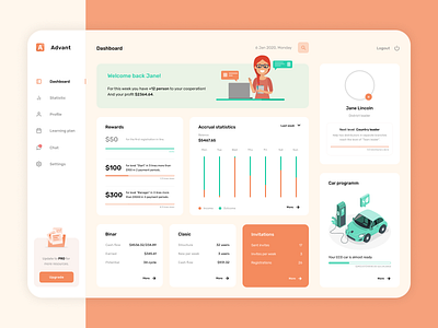 Advant structure/dashboard app branding dashboard figma logo mlm software provider ui ux