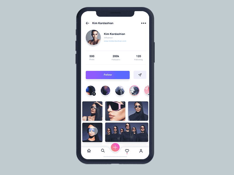 Instagram app design gif instagram kim kardashian redesign redesign concept ui ui design ux