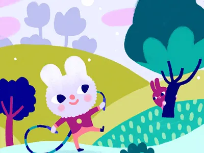 jump ropin' bunny cute illustration jump rope jumprope rabbit
