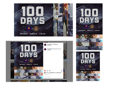 Chicago Fire FC 100 Days Out Social Graphic cf97 cffc chicago chicago cubs chicago fire chicago fire fc chicago fire soccer chicago sports football soccer sports sportswear